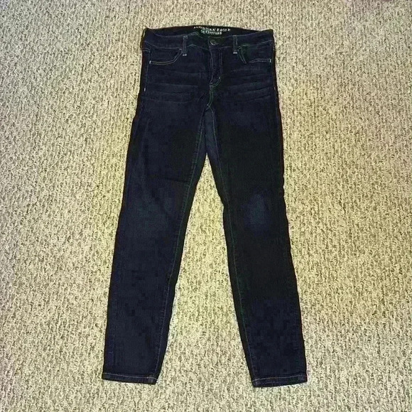 American Eagle Outfitters Dark Wash Denim Jeans Jeggings Women’s Size 10 - Picture 1 of 10